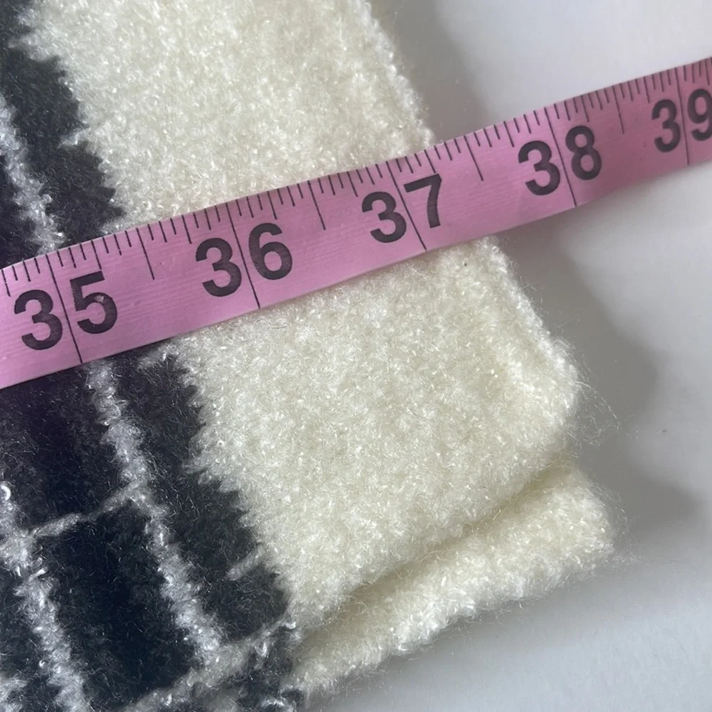 Aerie Offline Chillside Collection Large Ivory and Black Winter Scarf